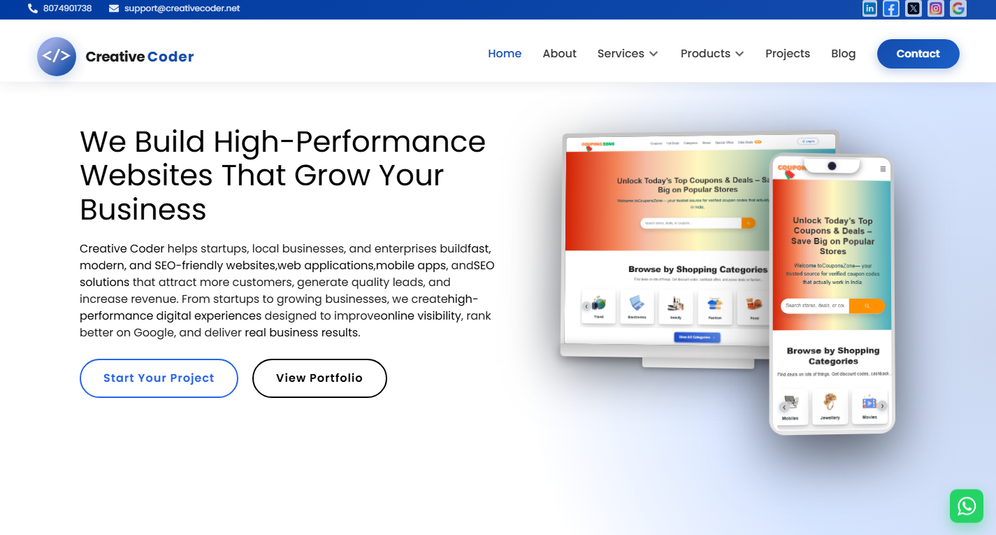 Creative Coder Website